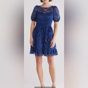 Vince Camuto Royal Blue Lace Mini Dress